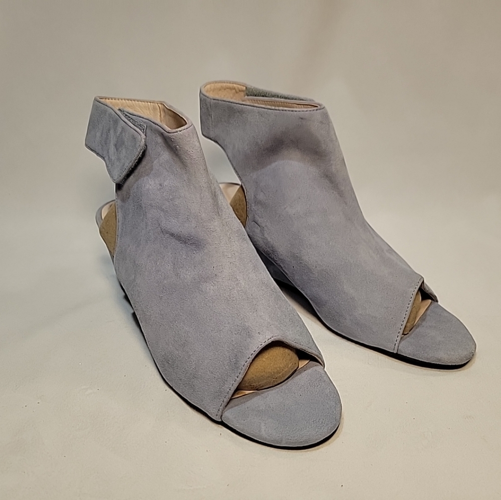 Sacha London Handmade Vilma Kid Blue Suede Shoes, Size 7 1/2